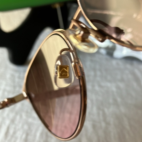 Kate Spade: Pink/Gold Tone Wire IANNA Cat Eye Sunglasses - Picture 12 of 16